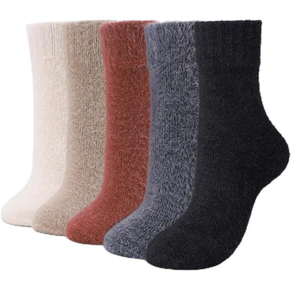New 5 Pairs Fuzzy Soft Cozy Comfortable Socks for Women, Casual Sleep Comfy Sock - Picture 1 of 6